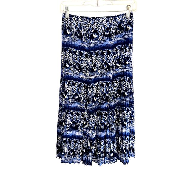 Allison Daley Medium Petite MP PM Women's  Blue Pleated Skirt Miss Size 8P 10P - Picture 4 of 5